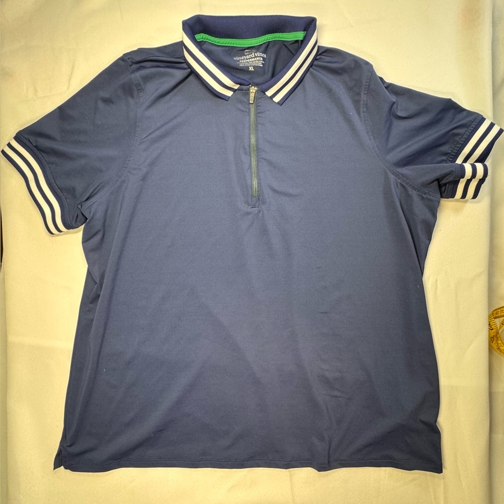 Vineyard Vines Performance Golf Polo | women’s XL | Navy Blue w/ White Stripe